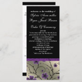 Hochzeitsprogramm für Elfenbein und Schwarz Programm (Vorne/Hinten)