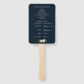 Hochzeitsprogramm für Elfenbeinblumen Fächer (Rückseite)