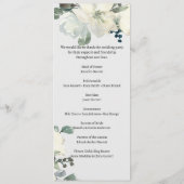 Hochzeitsprogramm für Elfenbeinblumen Programm (Rückseite)