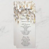 Hochzeitsprogramm für Elfenbeingold-Blätter Programm (Vorne/Hinten)