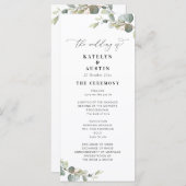 Hochzeitsprogramm für Eukalyptus Programm (Vorne/Hinten)