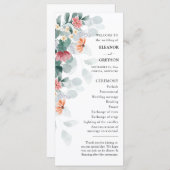 Hochzeitsprogramm für Eukalyptus-Wildblumen (Vorne/Hinten)