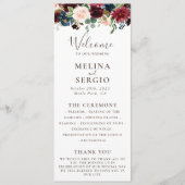 Hochzeitsprogramm für extravagante klassische Blum Programm (Vorderseite)