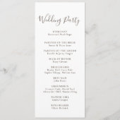 Hochzeitsprogramm für extravagante klassische Blum Programm (Rückseite)