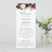 Hochzeitsprogramm für extravagante klassische Blum Programm (Stehend Vorderseite)