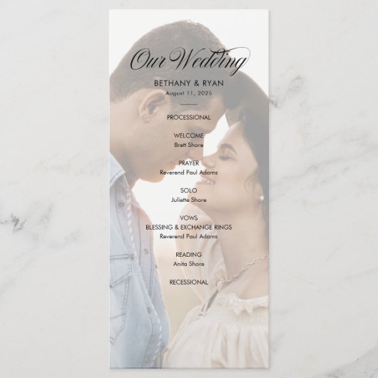 Hochzeitsprogramm für extravagantes Foto Programm (Vorderseite)