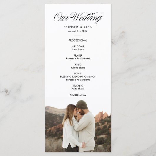 Hochzeitsprogramm für extravagantes Foto Programm (Vorderseite)