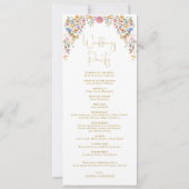 Hochzeitsprogramm für farbenfrohe Blume der Wildbl (Rückseite)