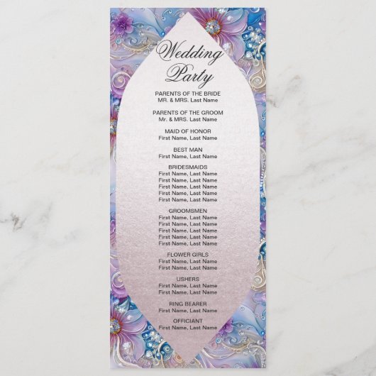 Hochzeitsprogramm für farbenfrohe florale Frühling Programm (Rückseite)