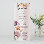 Hochzeitsprogramm für farbenfrohe Frühlingsblumen Programm (Stehend Vorderseite)