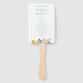 Hochzeitsprogramm für farbenfrohe Wasserfarben-Wil Fächer (Vorderseite)