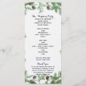 Hochzeitsprogramm für Ferienhäuser Green & Pine Co Programm (Rückseite)