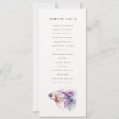 Hochzeitsprogramm für Fische an der Küste von Lila Einladung (Rückseite)