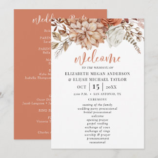 Hochzeitsprogramm für Flora und Fauna Einladung