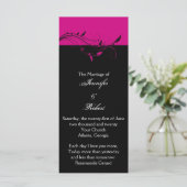 Hochzeitsprogramm für Fuchsien und Schwarze Flora Programm (Stehend Vorderseite)