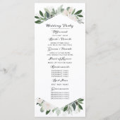 Hochzeitsprogramm für Garden Blush Programm (Rückseite)