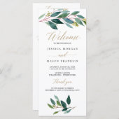 Hochzeitsprogramm für Garden Grüntöne - Zeremonie Programm (Vorne/Hinten)