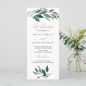 Hochzeitsprogramm für Garden Grüntöne - Zeremonie Programm (Stehend Vorderseite)