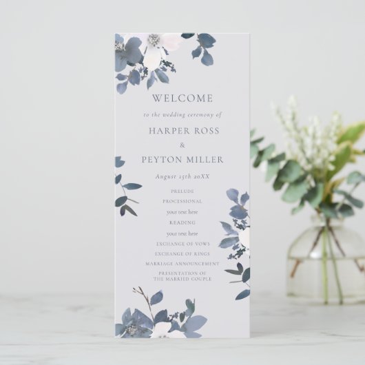 Hochzeitsprogramm für Garden Liebe Programm (Stehend Vorderseite)