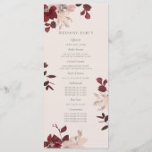 Hochzeitsprogramm für Garden Liebe Programm (Rückseite)