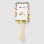 Hochzeitsprogramm für Gelb und Rosa Fächer (Vorderseite)