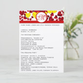 Hochzeitsprogramm für Gelb und Rote Rosen Programm (Stehend Vorderseite)
