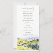Hochzeitsprogramm für Gelbe Grüne Landschaft Dankeskarte (Rückseite)
