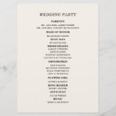 Hochzeitsprogramm für gelbe Navy und blaue Flora Programm (Rückseite)