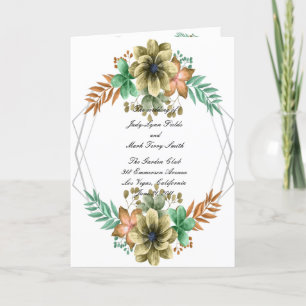Hochzeitsprogramm für gelbe Orangenflora Feiertagskarte