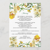 Hochzeitsprogramm für Gelbe Wasserfarben Programm (Rückseite)