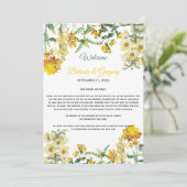 Hochzeitsprogramm für Gelbe Wasserfarben Programm (Stehend Vorderseite)