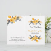 Hochzeitsprogramm für gelbgraue Wasserfarben (Stehend Vorderseite)