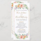 Hochzeitsprogramm für geometri-Wasserfarben-Blume Programm (Vorne/Hinten)