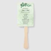 Hochzeitsprogramm für geometrische Eukalyptus-Blät Fächer (Vorderseite)