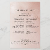 Hochzeitsprogramm für geometrische Fall-Blume (Rückseite)