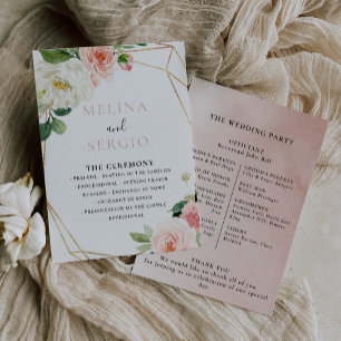 Hochzeitsprogramm für geometrische Fall-Blume