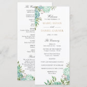 Hochzeitsprogramm für geometrische Rahmen Programm (Vorne/Hinten)