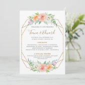 Hochzeitsprogramm für geometrische Wasserfarben-Bl Programm (Stehend Vorderseite)