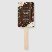 Hochzeitsprogramm für geometrisches Holz Fächer (Rückseite)