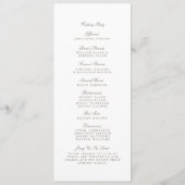 Hochzeitsprogramm für glanzvolle Branchen Programm (Rückseite)