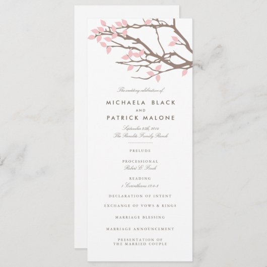 Hochzeitsprogramm für glanzvolle Branchen Programm (Vorne/Hinten)