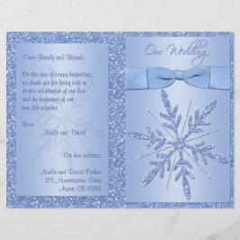 Hochzeitsprogramm für Glittery Blue Snowflake