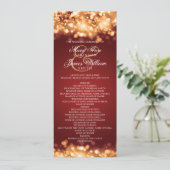 Hochzeitsprogramm für glühende Lichter Gold Programm (Stehend Vorderseite)