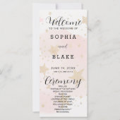 Hochzeitsprogramm für Gold, Blush & Off White Star (Vorderseite)