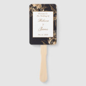 Hochzeitsprogramm für Gold-Metallic-Flora Fächer (Vorderseite)
