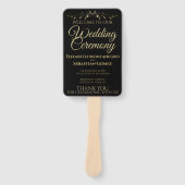 Hochzeitsprogramm für Gold und Black Elegant Blühe Fächer (Vorderseite)