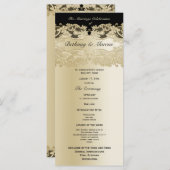 Hochzeitsprogramm für Gold und BlackFloral Programm (Vorne/Hinten)