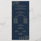 Hochzeitsprogramm für Gold und Navy-Blue-Baseball Programm (Rückseite)