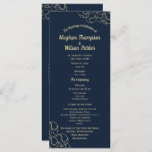 Hochzeitsprogramm für Gold und Navy-Blue-Baseball Programm (Vorne/Hinten)