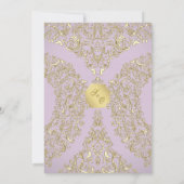 Hochzeitsprogramm für Gold und Rosa Einladung (Rückseite)